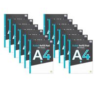 Domkora A4 Ruled Refill Pad Notebook Writing Paper - 12 Pack 100 Sheets Hole Punched Lined Note Paper - Work Office School College Notepad - Folder Binder Ready Study Filing - 100% Recyclable