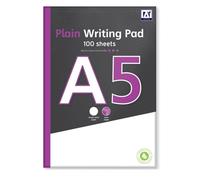 Domkora A5 Plain Notebook Writing Note Pad - 1 Pack 100 Sheets White Writing Paper - Sketch Pad Flip Notebook - School Notepad College University Students - 100% Recyclable