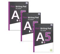 Domkora A5 Plain Notebook Writing Note Pad - 3 Pack 100 Sheets White Writing Paper - Sketch Pad Flip Notebook - School Notepad College University Students - 100% Recyclable