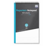 Domkora A5 Reporters Notebook Writing Note Pad - 1 Pack 100 Sheets White Writing Paper - Spiral Bound Flip Notebook Sketch Pad - School Notepad College University Students - 100% Recyclable