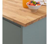 domli Solid Oak Kitchen Worktop - 2000mm X 620mm X 22mm - 40mm Stave Wood Worktop - Solid Oak Worktops, Wood Block Stave