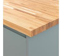 domli Solid Oak Kitchen Worktop | 2400mm x 620mm x 40mm | Premium Wood Worktops | Oak Wooden Timber Counter Tops | Cut to Size Customisation Available | Real Wood Block Stave Kitchen Countertops…
