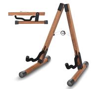 DOMMI Guitar Stand, Folding Acoustic Guitar Stand with Soft Foam Arms, Wooden Guitar Stands Floor for Acoustic, Bass, Electric Guitars, Guitar Stands with Non-Slip Rubber and Soft Foam Arms