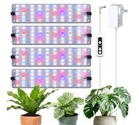 DOMMIA Grow Lights, 40W Linkable Grow Lights for Indoor Plants Full Spectrum, 6/12/16h Timer, Dimmable Ultra-Thin Plant Lights for Indoor Growing, Pinkish White, 1-Set