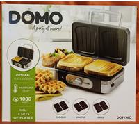 DOMO DO9136C 3-IN-1 Croque, Waffle & Grill Snack Maker (NEW)