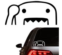 Domo Kun Car Sticker Funny PEEKER Decal - Rear Bumper Body Window Vinyl JDM Laptop Japan Fun Gift Idea UK DUB Euro Drift Glass Race Rally Van vdub meme GB Vehicle Gift Accessories Humerious - WHITE