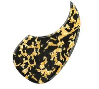 Domofa Acoustic Guitar Pickguard Thick Pick Guard Self Adhesive for Martin D28 Style Acoustic Guitar Replacement Parts (Yellow/Black Spots)