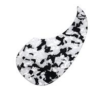 Domofa Acoustic Guitar Pickguard Thick Pick Guard Self Adhesive for Martin D28 Style Acoustic Guitar Replacement Parts (White/Black Spots)
