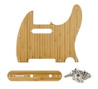 Domofa Bamboo Guitar Pickguard TL Pick Guard Scratch Plate with Control Plate for Telecaster/Tele Electric Guitar 8 Hole (S Pickup Hole)