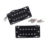 Domofa Humbucker Pickups Ceramic Magnet Dual Coil Neck Bridge Pickups Set Low Output for Electric Guitar Replacement Parts Black