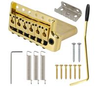 Domofa Tremolo Bridge for PRS Style Electric Guitar, 52.5mm Full Solid Brass 6-Screws Tremolo Bridge(Gold)