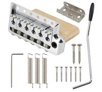 Domofa Tremolo Bridge for PRS Style Electric Guitar, 52.5mm Full Solid Brass 6-Screws Tremolo Bridge (Silver)