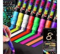 DomoJoy 8pcs Led Light Board Colours Pen, Erasable Highlighter Felt Tip Marker, Whiteboard, Replacement Neon Pens for Glow Art Pad Electronic billboard, Doodle Glow, Light-Up Tracing Pad