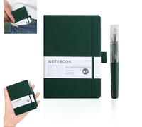 DomoJoy a7 pocket notebook with Pen, Small Notebook PU leather, mini Pocket Notepad for Work, Diary, Travel, Study (Dark green)