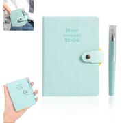 DomoJoy a7 Pocket Notebook with Pen, Small Notebook PU leather With Snap Buttons, mini Pocket Notepad for Work, Diary, Minute, Study (Lake Blue)