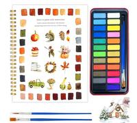 DomoJoy Beginner Friendly Watercolour Workbook, 24colors Watercolour Paint set, 15 Sheets Water Painting Book for Adults Teens, Art Crafts Supplies, Includes Practice Guides