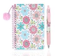 DomoJoy Cute Notebook with Pen, B6 Lined Small Notebook for Women Girls, Hardback Spiral Note Book, Journal Notebook for Office, School, and Gift