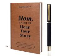 DomoJoy Mom I want to Hear Your Story, Mom Journal Book with pen, Guided Journal to Share His Life Story, Gifts from son/daughter to their father, Record His Life Story (Moms story journal)