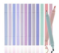 DomoJoy Pastel Highlighters Pens, Dual-tip 12 Colors Bible Highlighter, Light Colors do not Bleed ink, Label Marker