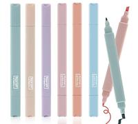 DomoJoy Pastel Highlighters Pens, Dual-tip 6 Colors Bible Highlighter, Light Colors do not Bleed ink, Label Marker