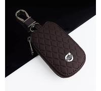 DOMOJT Car Key Signal Blocking Pouch for Volvo XC60 S40 S60 S90 XC40 XC70 XC90 V40 V60 V90 S80 S80L, Smart Key Holder Protection PU Leather Car key Chain bag,coffee