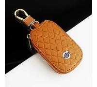 DOMOJT Car Key Signal Blocking Pouch for Volvo XC60 S40 S60 S90 XC40 XC70 XC90 V40 V60 V90 S80 S80L, Smart Key Holder Protection PU Leather Car key Chain bag,brown