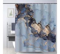 Domoku Sky Gold Marble Art Painting Bathroom Shower Curtain