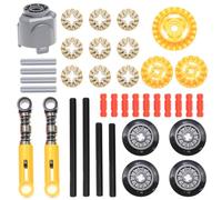 Domoni 37Pieces Technical Parts for Lego kits Gear Differential Shock Absorber 6.5L Train Wheel Axles Moc Building Set DIY