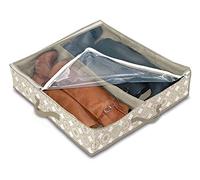 Domopak Living 8001410074300 Case Boots 2 Compartments, Plastic, white, beige, 50 x 60 x 12 cm
