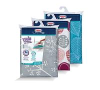 Domopak Living 8001410075239 Tris Ironing Board Cover with stirofix, Cotton, multicoloured, 140 x 55 x 0.5 cm, Assorted colors