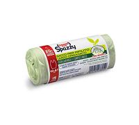DOMOPAK SPAZZY Saccoverde Nettezza Bags With Handles - 100% Biodegradable - Homemade 20 Lt - Transparent - 1 Pack of 15 Pieces, Transparent