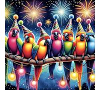 DOMROM Birds Diamond Painting Kits for Adults, Colorful Parrot Diamond Art Kits 5D Diamond Painting for Beginner, Diamond Dots Painting Full Round Drill Art and Crafts for Home Wall Decor 12x12 Inch