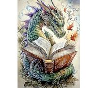 DOMROM Dragon Diamond Painting Kits for Adults, 5D Animal Diamond Painting Book Diamond Art Kits for Beginners, Full Drill Diamond Art Diamond Gem Diamond Painting Kits for Home Wall Decor 12x16Inch