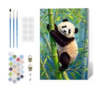 DOMROM Paint by Numbers Kit for Adults Beginner with Frame, Animal Adults' Paint-by-Number Kits on Canvas, Panda DIY Acrylic Painting by Numbers Easy Oil Painting by Number Kits for Home Decor, 8x12in