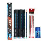 Doms Fusion Xtra Super Dark Pencil Box Pack | Dark & Neat Writing Which Stays Longer | Smooth Sharpning & With Soft & Comfortable Grip | Free Scale & Erasner Inside | Pack of 30 Pencils