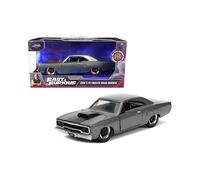 Dom's Plymouth Road Runner Dark Gray Metallic with Matt Black Stripe Fast & Furious Movie 1/32 Diecast Model Car by Jada
