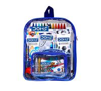 Doms Smart Stationery Kit (12 pcs in KIT) with Transparent Zipper Bag