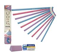 Doms Zoom Ultimate Dark Triangular 10 Pencils Eraser Sharpener Box Pack Write Draw
