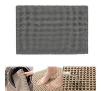 DOMTKBE Waffle Knit Textured Bath Mat Non Slip, Super Absorbent Waffle Knit Bathroom Rug, Upgraded Dry Fast Waffle Runner Rug Bathroom, Machine Washable Waffle Weave Bath Mat (Gray,17 * 24in)