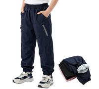 Domueay Boys Waterproof Trousers Windproof Rain Pants, Age 7-8 Years, Navy