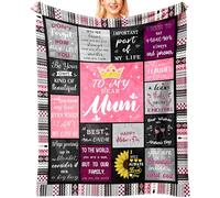 Domueay Gifts for Mum Unique Mum Birthday Gifts from Daughter Son Presents for Mum Mother Mummy Stepmum Best Mum Gifts for Mothers Day Christmas Valentine's Day Soft Mum Blanket 50"x60"