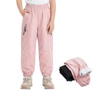 Domueay Girls Waterproof Trousers Windproof Pants, Age 13-14 Years, Pink