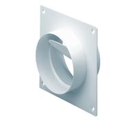 Domus 4" Rigid Duct Straight Connector with Damper & Wall Plate - 5"