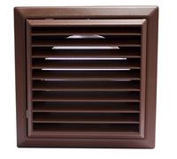 Domus 44954B 100mm Outlet Louvered Grille with Fly Screen-Brown