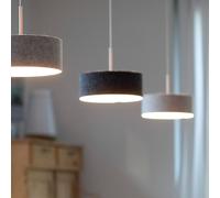 Domus LED pendant light LARAfelt S, Ø20cm, graphite/white