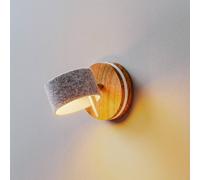 Domus LED wall light Frits made of oak and felt