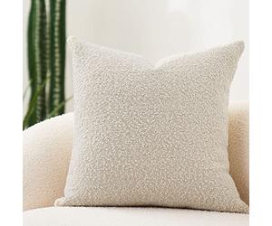 DOMVITUS Boucle Pillow Covers 24x24 Luxury Throw Pillow Covers Decorative Pillows for Bed Sofa Pillows for Living Room Accent Couch Pillows Soft Cushion Case, 1PC, Buttery Cream