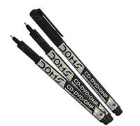 DOMXF Permanent Marker Pens, BLACK, Extra Fine Tip, Pack of 3, CD/DVD/OHP Smooth Writing Fineline Marker Pens, Waterproof Ink, iZOFAX Black Ball Pen