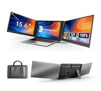 domyfan 15.6" Ultra-Slim Portable Triple Display FHD 1080P IPS for 13-17" Laptops, Plug & Play via HDMI/USB-A/Type-C, for Mac/Windows/Android