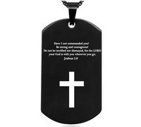 DOMYUHAO Faith Cross Necklace for Men Women - Christian Bible Verse Stainless Steel Pendant with Laser Engraved Scripture, Inspirational Religious Jewelry Gift for Baptism, ful spiritual gift, One